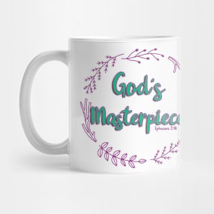 God's Masterpiece Floral Wreath Christian Design Mug